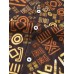 Mens Retro Tribal Print Short Sleeve Front Buttons Shirts