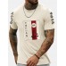 Mens Japanese Floral Graphic Crew Neck Knitted Short Sleeve T  Shirts